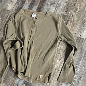 Carhartt Khaki Ribbed Henley Shirt